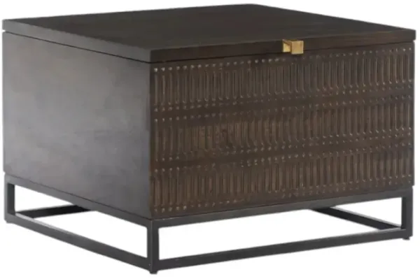 Four Hands Kelby Carved Vintage Brown Side Table