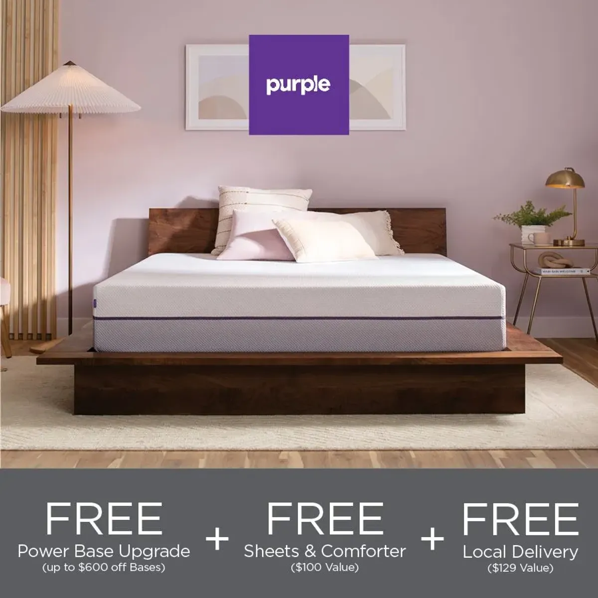 Purple® Purple Plus® Grid Technology Medium Smooth Top Queen Mattress in a Box