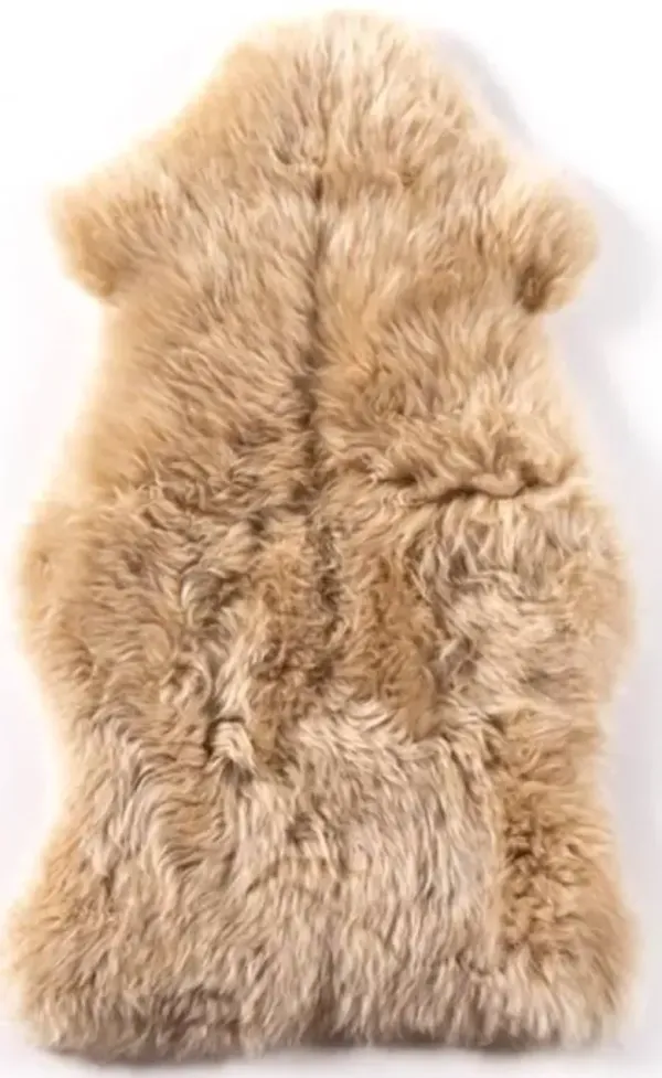 Four Hands Lalo Beige Lambskin Throw Rug