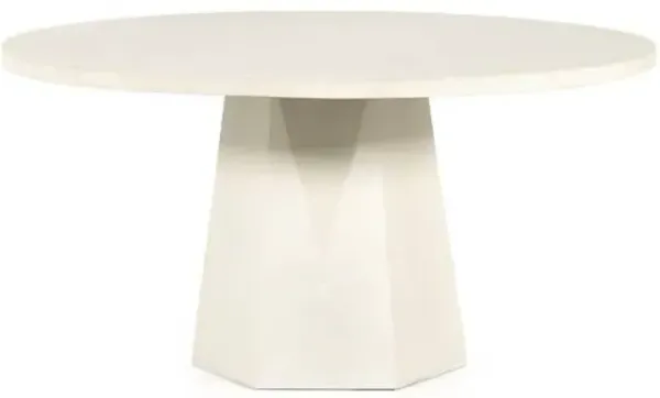 Four Hands Bowman White Outdoor Concrete Dining Table