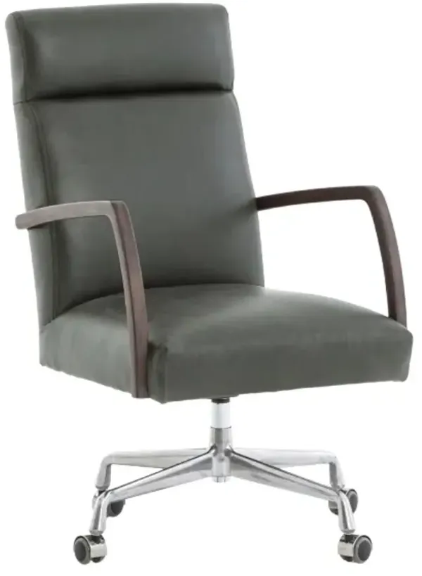 Four Hands Bryson Chaps Ebony Gliding Desk Chair