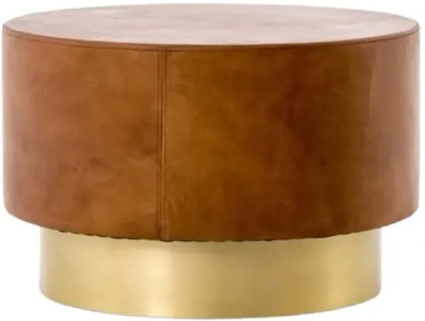 Four Hands Flint Copper Bunching Table with Bright Brass Base