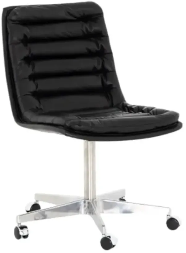 Four Hands Malibu Rider Black/Aluminum Desk Chair