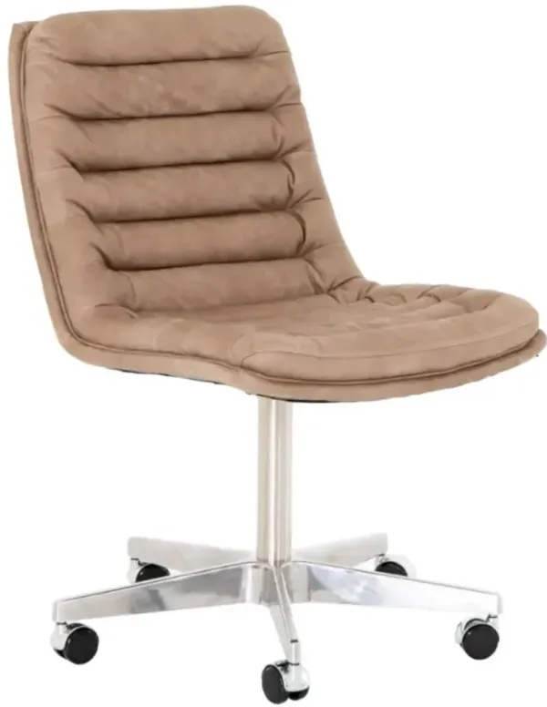 Four Hands Malibu Natural Washed Mushroom Desk Chair
