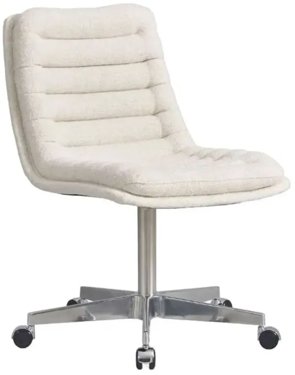 Four Hands Malibu Palma Cream/Shiny Aluminum Desk Chair