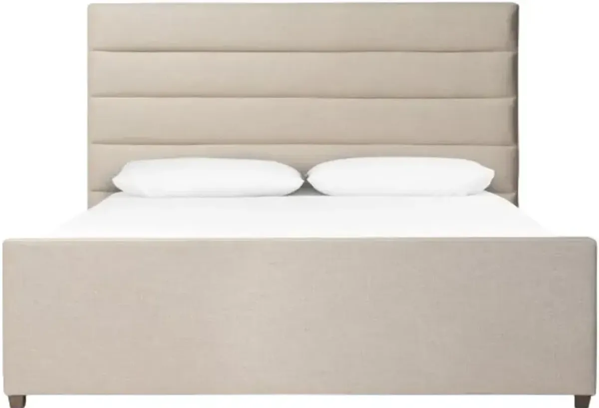 Four Hands Daphne Alcala Taupe King Upholstered Panel Bed