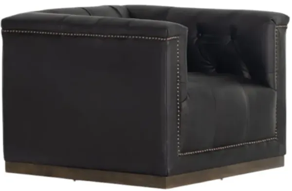 Four Hands Maxx Heirloom Black Swivel Chair
