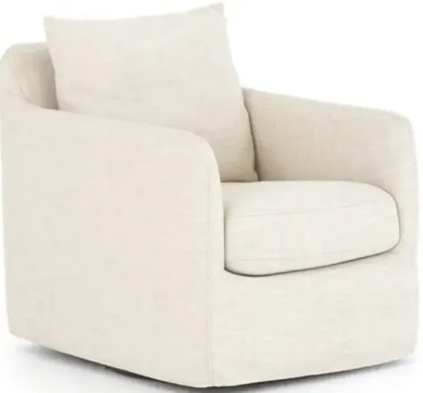 Four Hands Banks Cambric Ivory Swivel Chair
