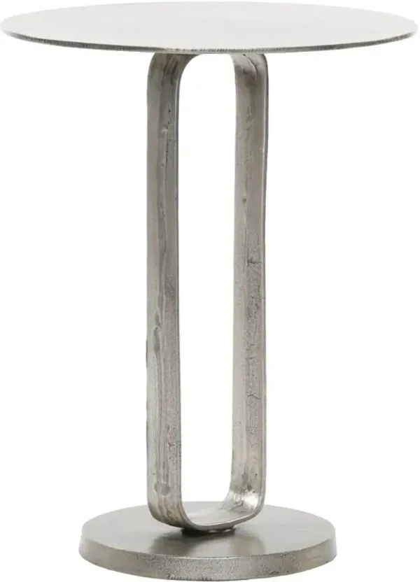 Four Hands Douglas Raw Antique Nickel End Table 