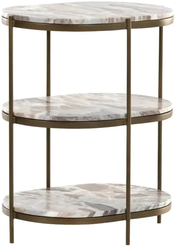 Four Hands Felix Antique Brass/Canyon Oval Nightstand