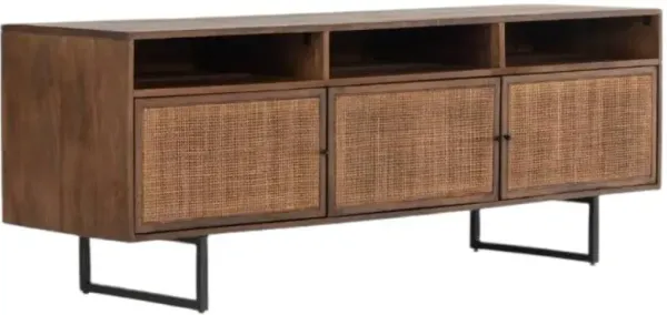 Four Hands Carmel Brown Wash/Charcoal Gray Media Console