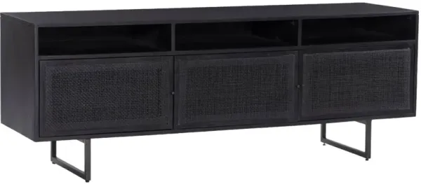 Four Hands Carmel Black Wash/Charcoal Gray Media Console