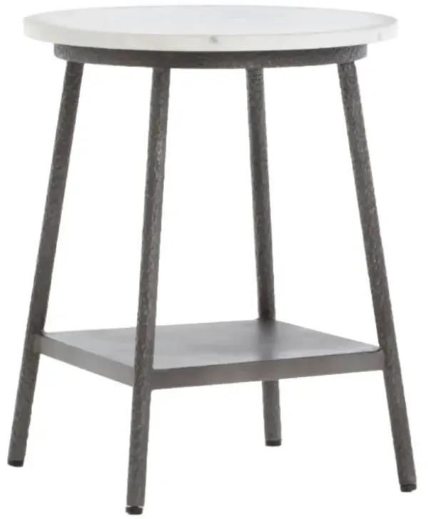 Four Hands Lark Gunmetal/Polished White Nightstand