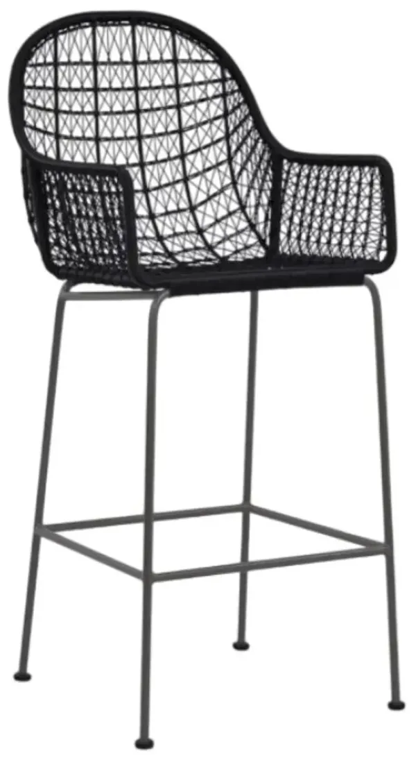 Four Hands Bandera Gray Bronze/Smoke Black Iron/Polyethylene Outdoor Bar Stool