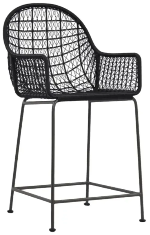 Four Hands Bandera Gray Bronze/Smoke Black Iron/Polyethylene Outdoor Counter Stool