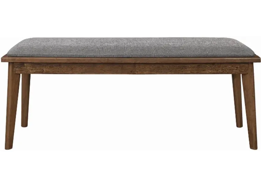 Coaster® Alfredo Upholstered Grey/Natural Walnut Dining Bench