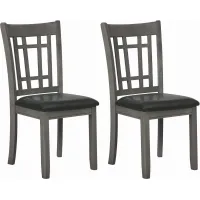 Coaster® Lavon 2-Piece Black Medium Grey Upholstered Dining Chairs