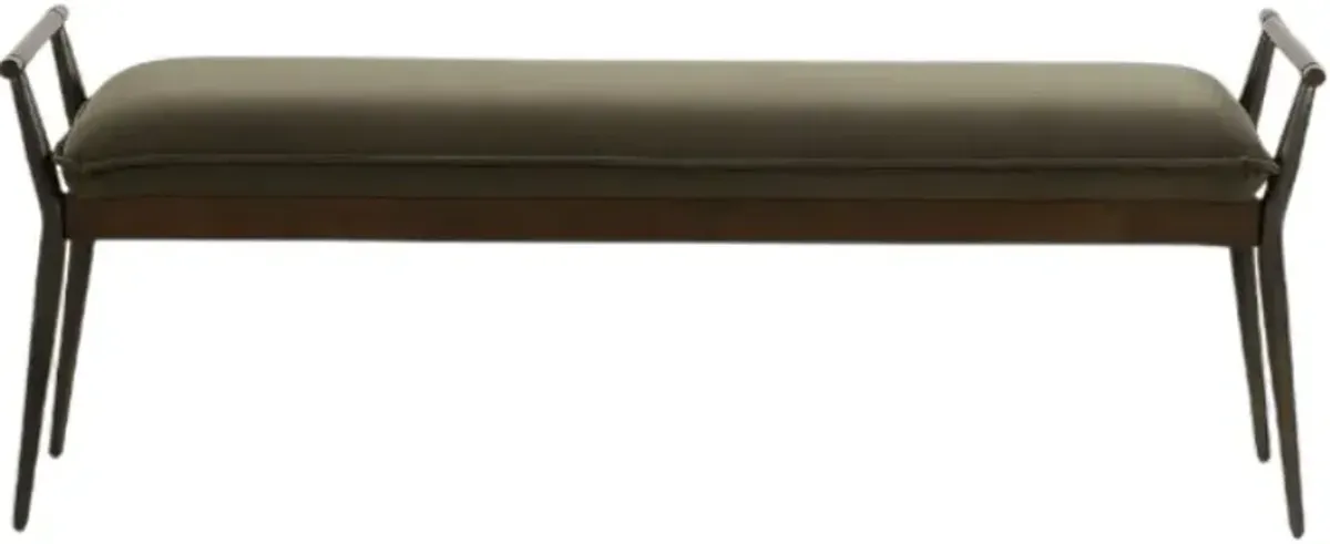 Four Hands Charlotte Carbon Black/Modern Velvet Loden Bench