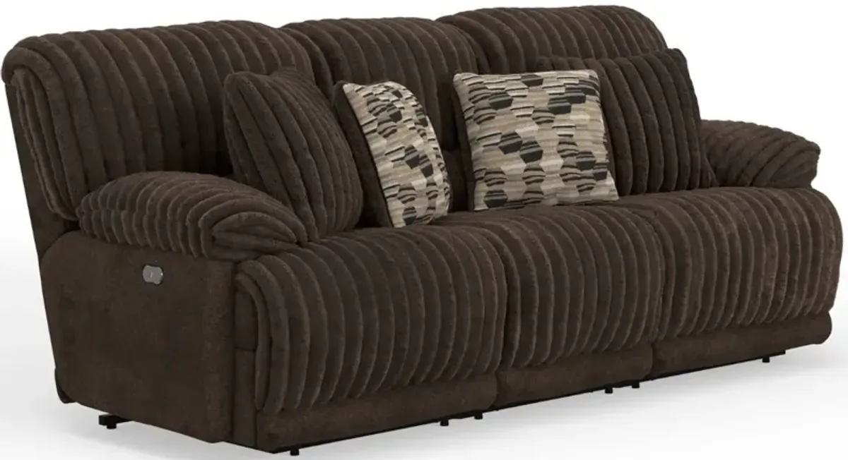 iAmerica Tyson Chocolate Power Reclining Sofa