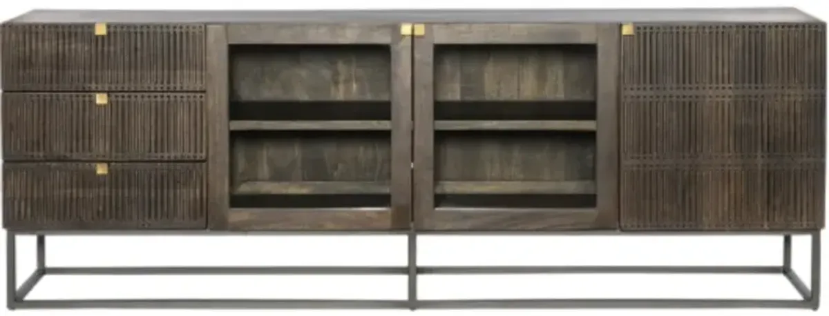Four Hands Kelby Carved Vintage Brown Media Console
