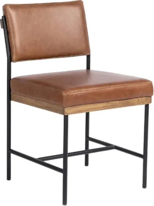 Four Hands Benton Sonoma Chestnut Upholstered Dining Side Chair