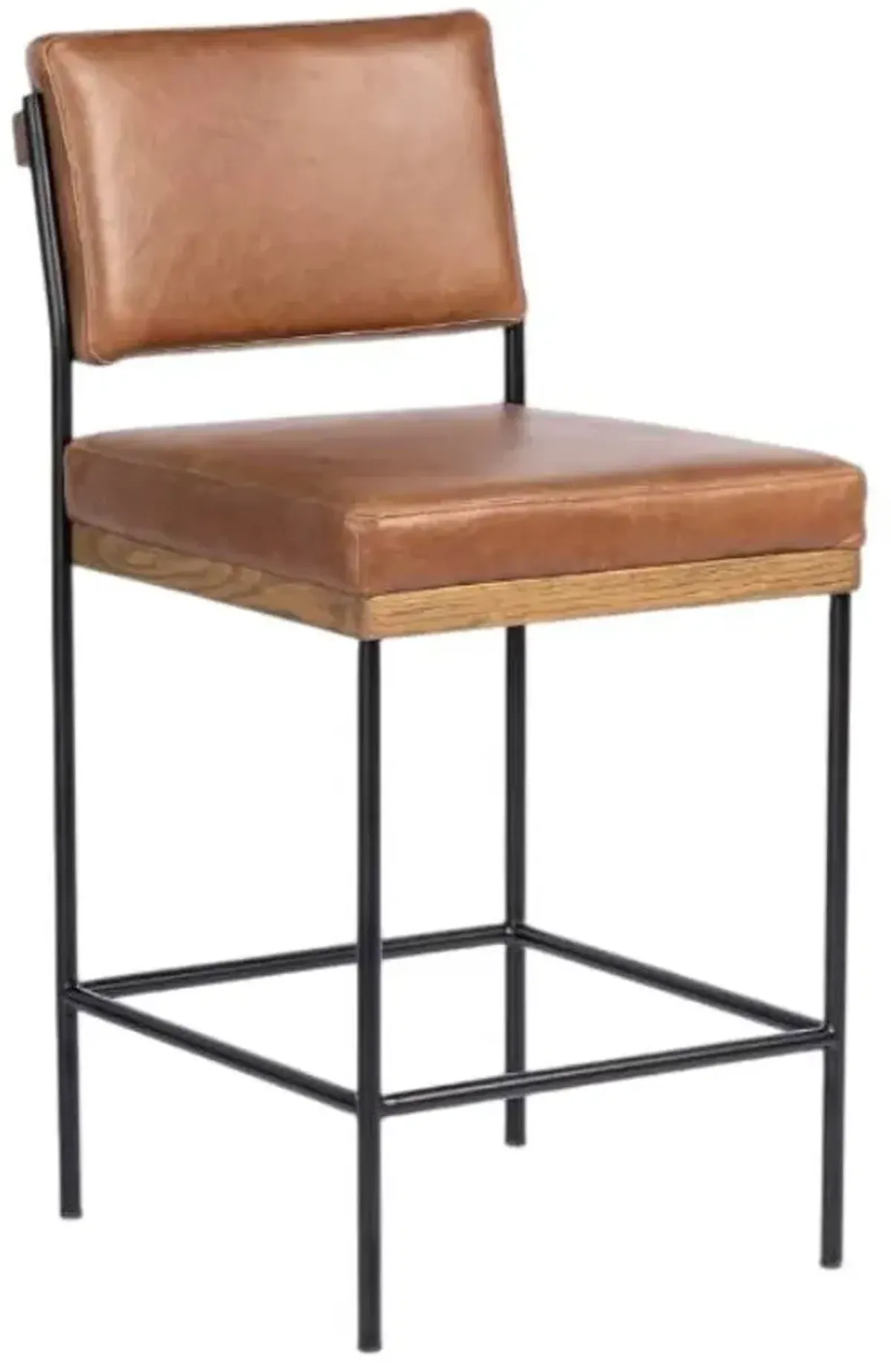 Four Hands Benton Black/Sonoma Chestnut Counter Stool