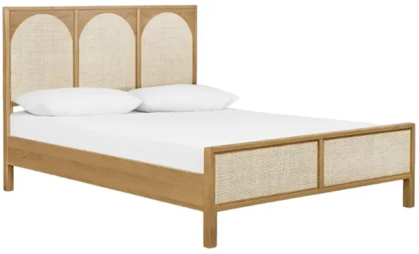 Four Hands Allegra Honey Oak/White Queen Panel Bed