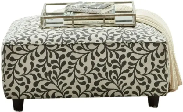 Fusion Furniture Basic Berber Dutch Charcoal Black/White Cocktail Ottoman