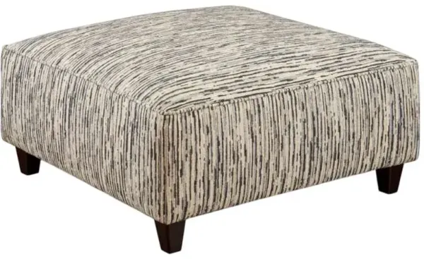 Fusion Furniture Handwoven Linen Blue/Gray/Green Cocktail Ottoman