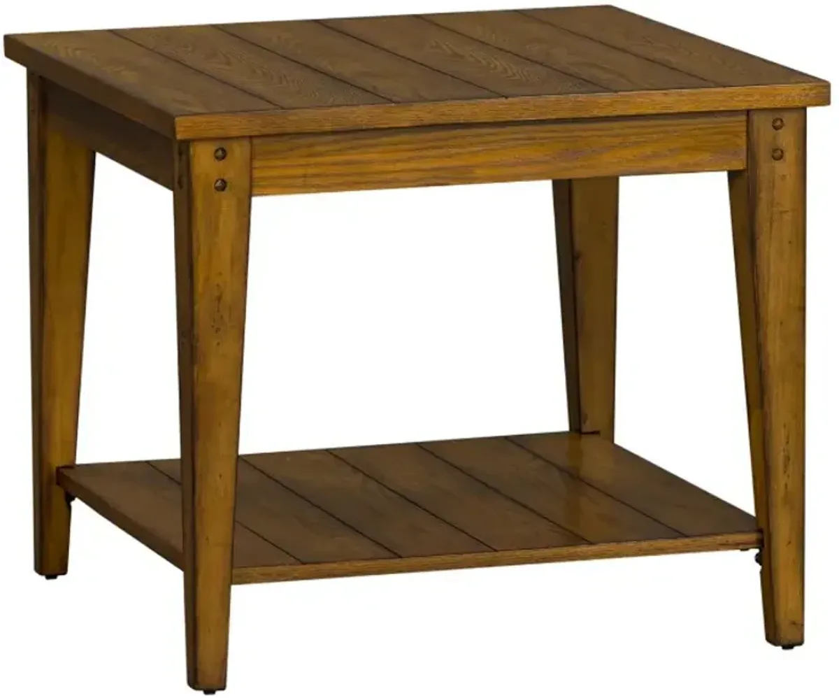 Liberty Furniture Lake House Oak Square Lamp Table