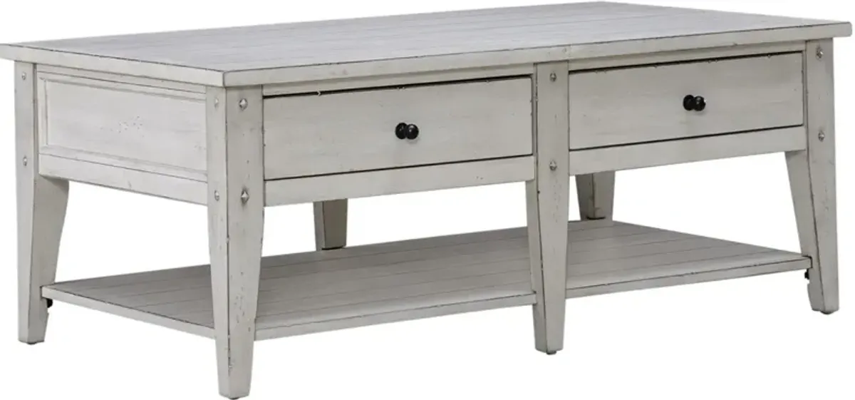 Liberty Furniture Lake House White Cocktail Table
