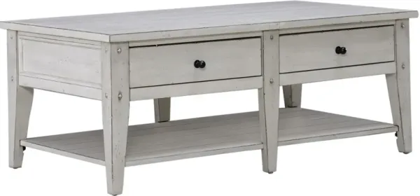 Liberty Furniture Lake House White Cocktail Table