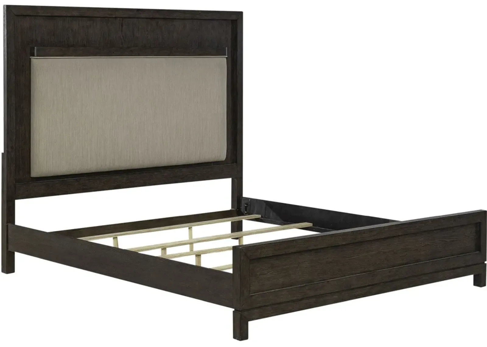 Liberty Modern Mix Coffee Bean King Upholstered Panel Bed