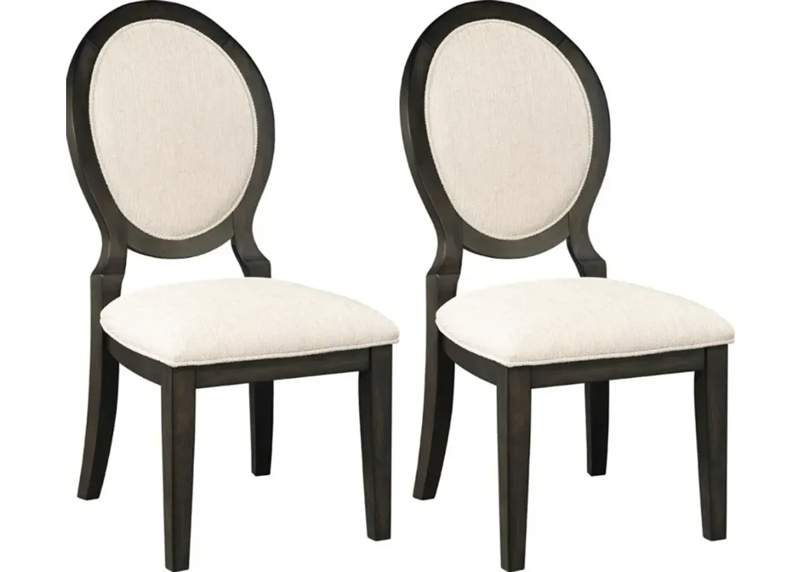 Coaster® Twyla 2-Piece Cream/Dark Cocoa Upholstered Dining Chairs