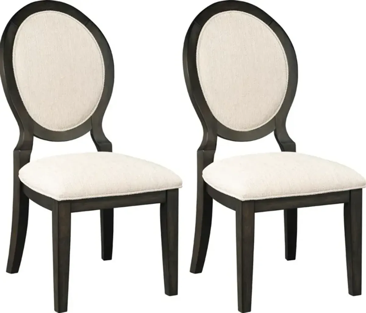 Coaster® Twyla 2-Piece Cream/Dark Cocoa Upholstered Dining Chairs