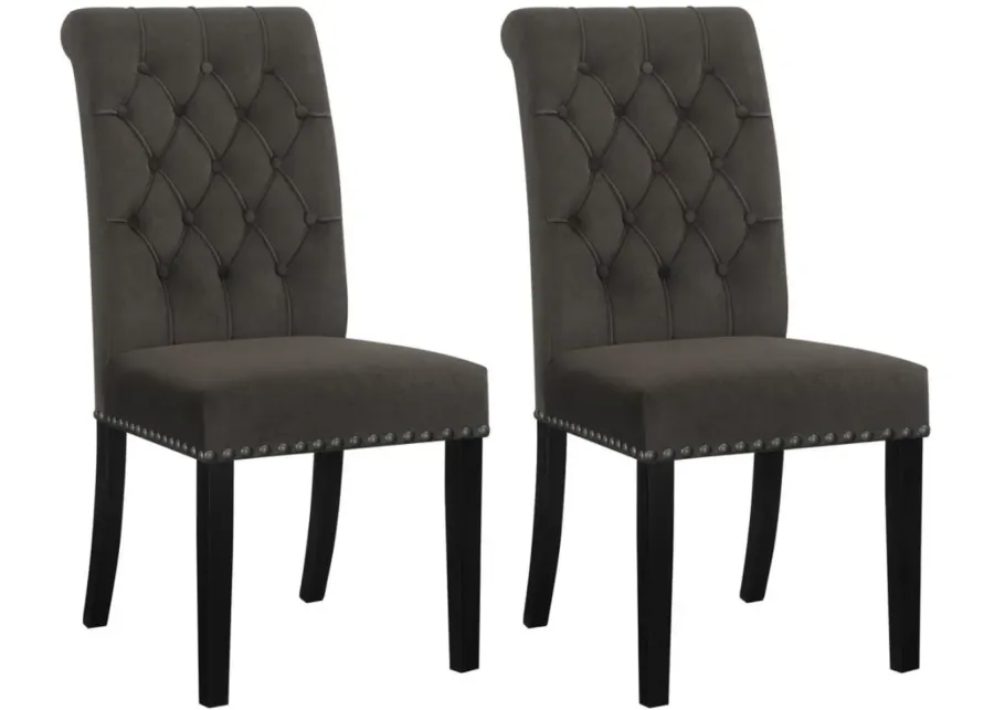 Coaster® Alana 2-Piece Brown Upholstered Tufted Side Chairs