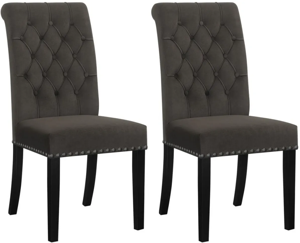 Coaster® Alana 2-Piece Brown Upholstered Tufted Side Chairs