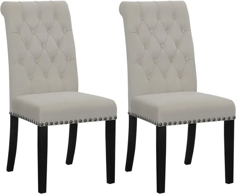 Coaster® Alana 2-Piece Sand Upholstered Tufted Side Chairs