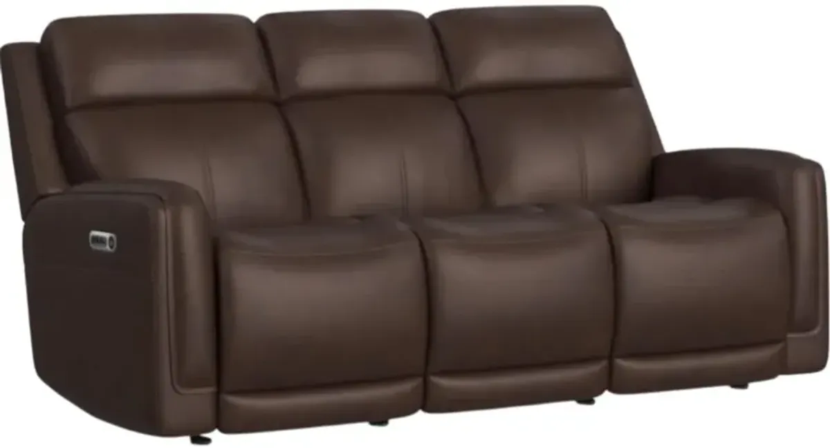 Flexsteel® Alister Burnt Umber Brown Power Gliding Sofa