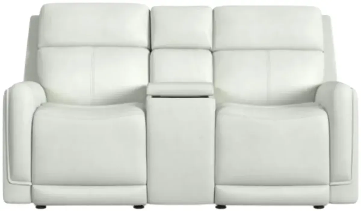 Flexsteel® Alister Porcelain Power Gliding Recliner Loveseat with Console