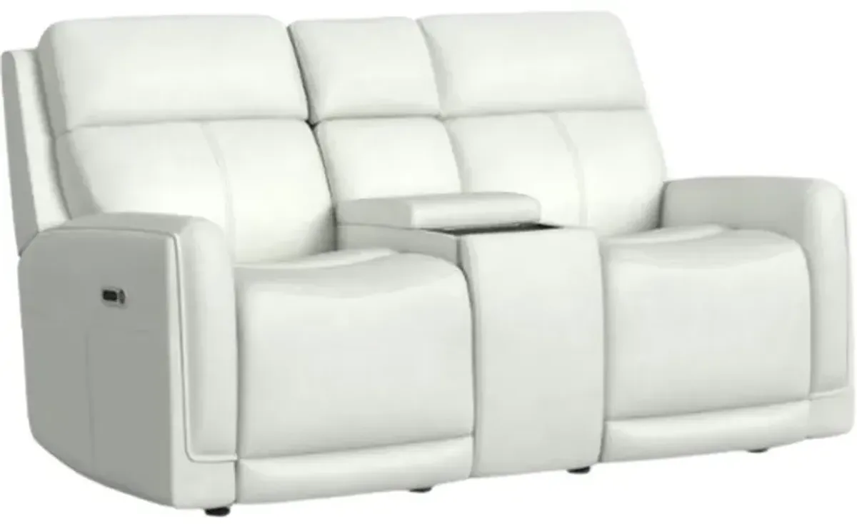 Flexsteel® Alister Porcelain Power Gliding Recliner Loveseat with Console