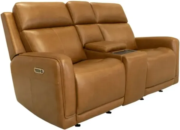 Flexsteel® Alister Sedona Power Gliding Recliner Loveseat with Console