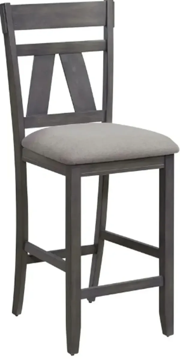 Liberty Furniture Lawson Slate/Weathered Gray Splat Back Counter Chair