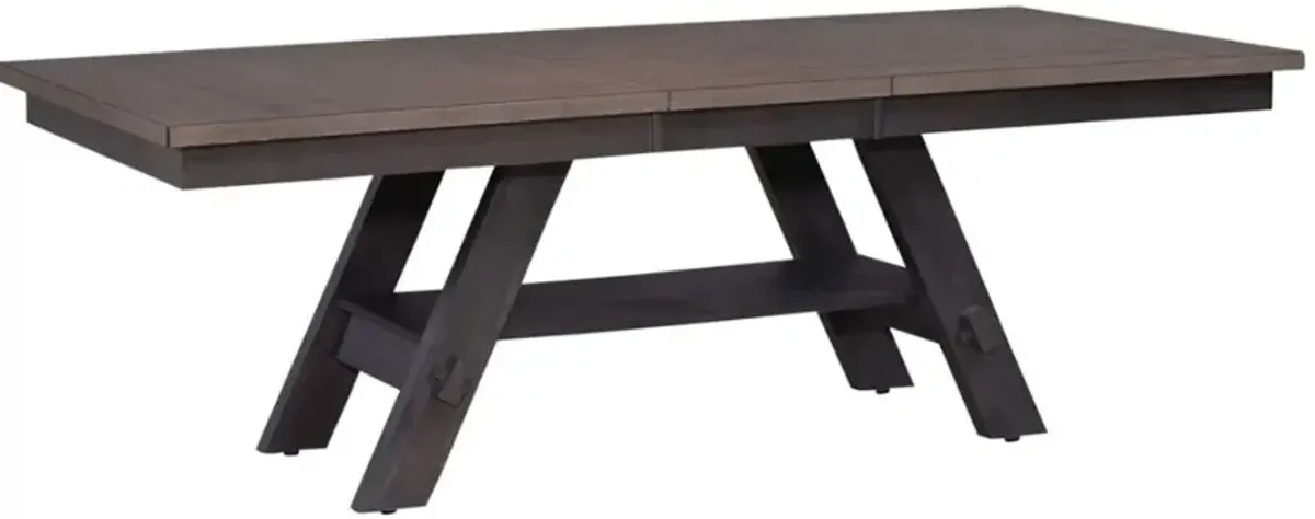 Liberty Furniture Lawson Weathered Gray Dining Table with Brown Base