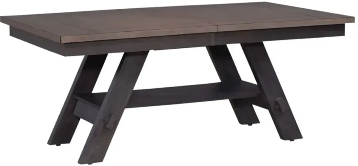 Liberty Furniture Lawson Weathered Gray Dining Table with Brown Base