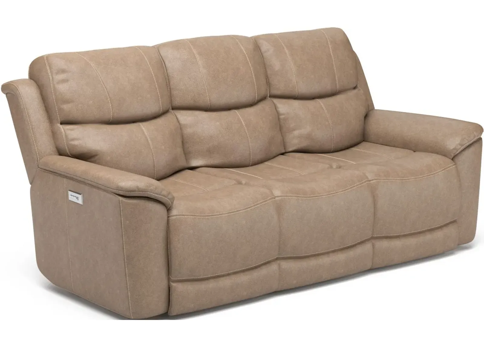 Flexsteel® Cade Beige Power Reclining Sofa with Power Headrests and Lumbar