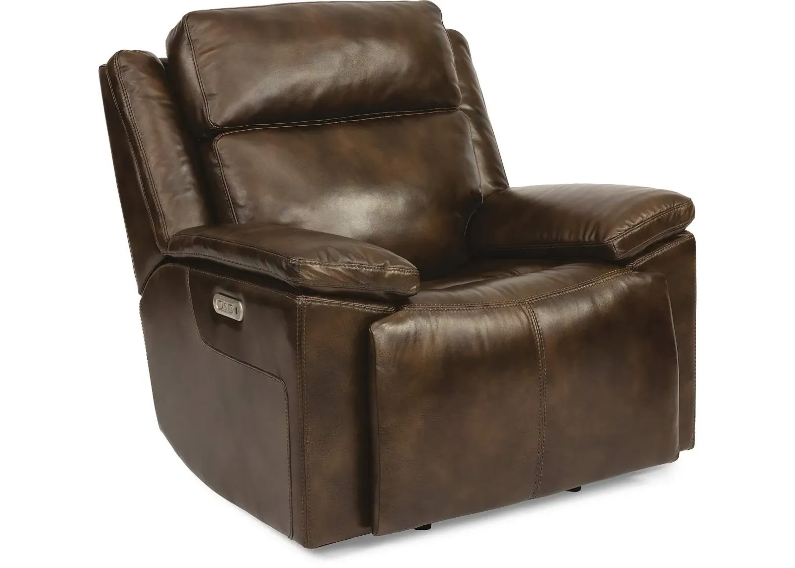 Flexsteel® Chance Brown Power Gliding Recliner with Power Headrest