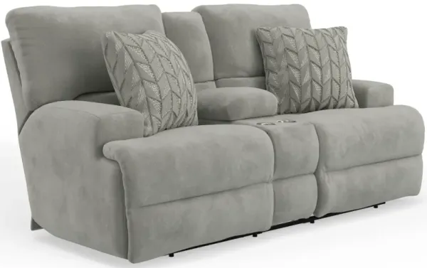 iAmerica Romeo Stone Layflat Power Reclining Console Loveseat with Zero Gravity