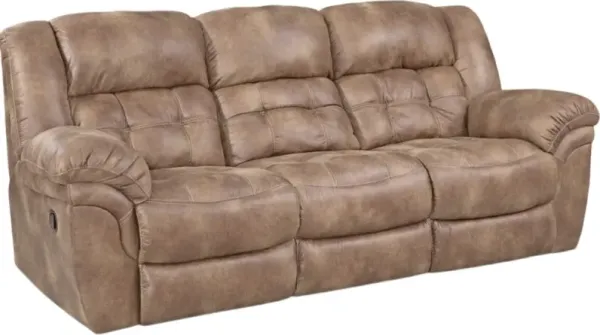 HomeStretch Frontier Almond Manual Reclining Sofa