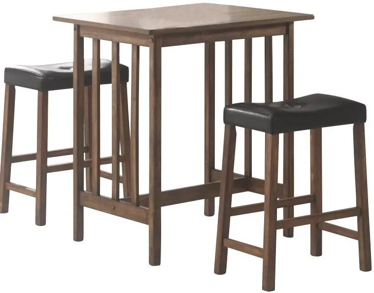 Coaster® Oleander 3-Piece Nut Brown Counter Height Dining Set